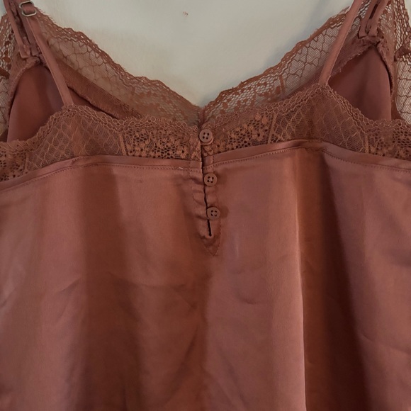 Abercrombie & Fitch Women Sleeveless Lace Trim Cami Tank Top XS y2k Sexy Satin - Picture 5 of 9